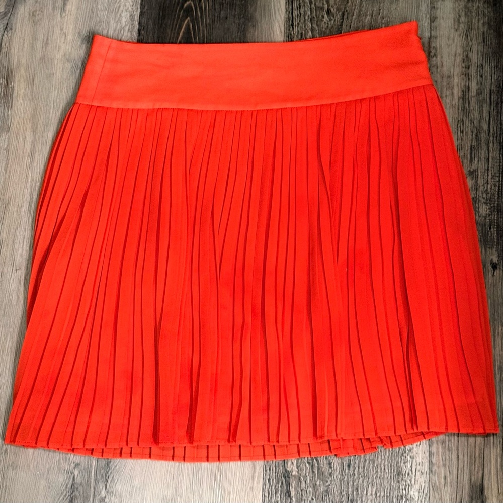 Festival flowy chiffon/silk tennis skirt orange skirt size 4 Ann Taylor LOFT
